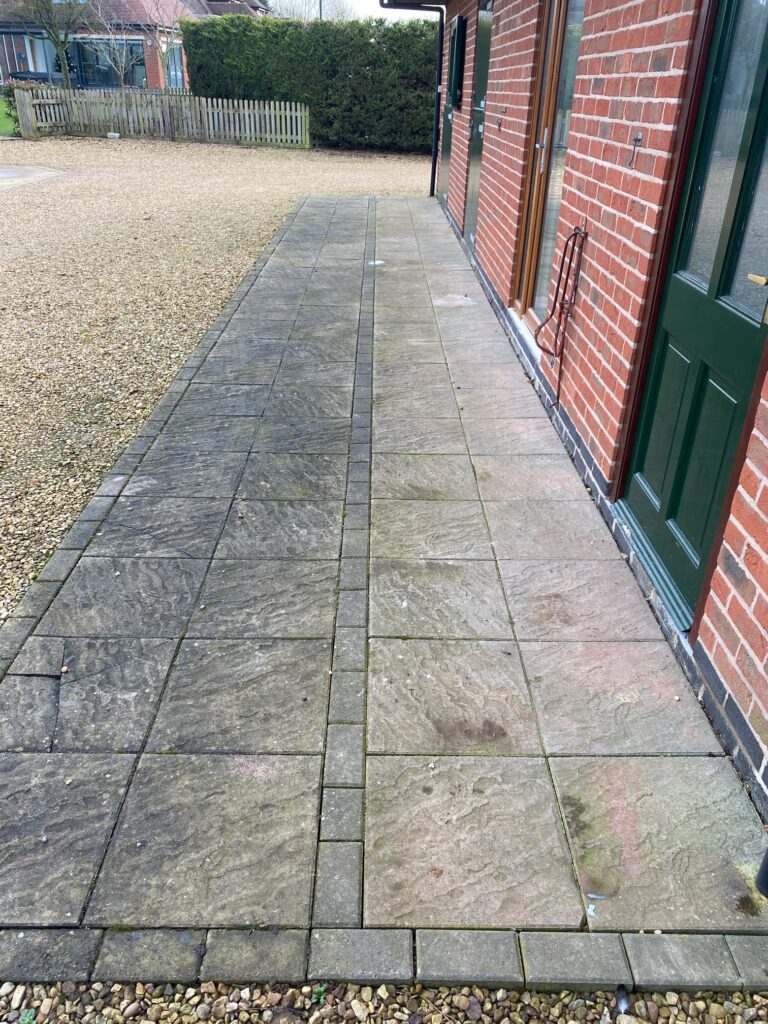 Patio Cleaning Loughborough — Indian Stone, Concrete and Porcelain — Jet Waves Pressure Washing Leicester & Leicestershire